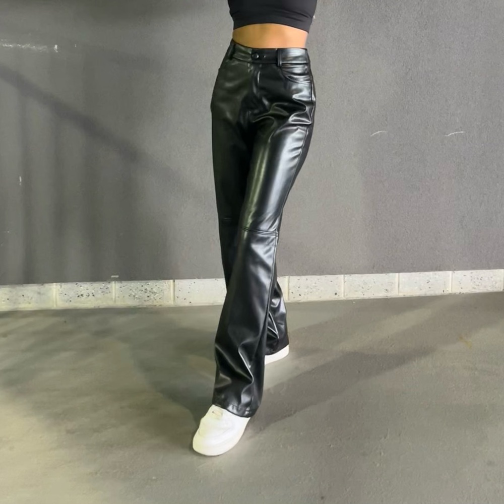 black leather pants